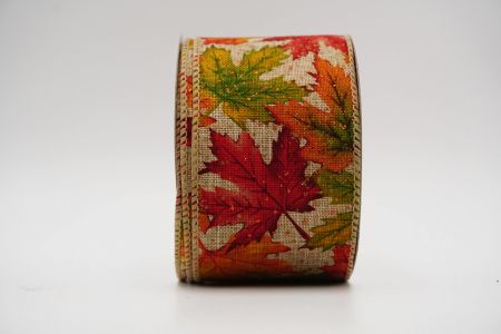 Fall Maple Leaves Wired Ribbon_KF7061GC-13Z-183_natural